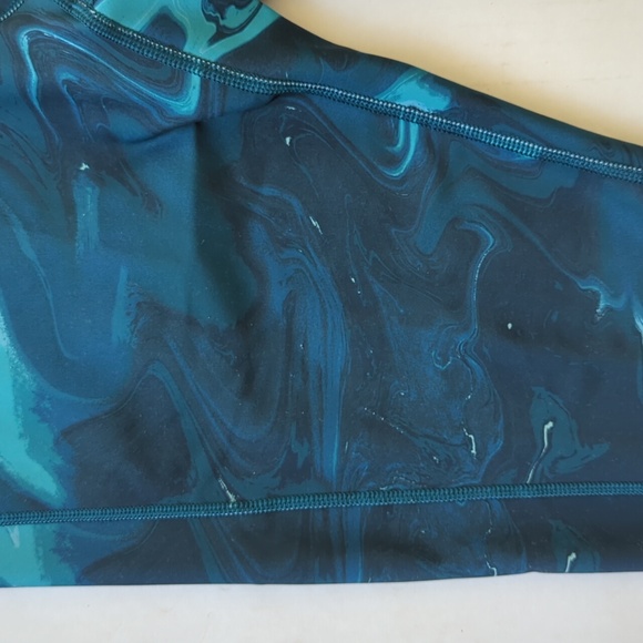 Tek Gear Ultra Stretch High-Waisted Side Pockets Leggings LARGE Green Blue - Picture 6 of 14